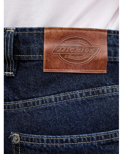 Dickies Blue Logo-Patch Flared Jeans