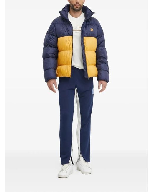 Adidas Blue Colour-Block Design Padded Jacket for men