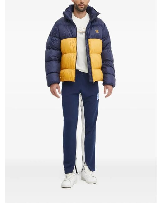 Adidas Blue Colour-Block Design Padded Jacket for men