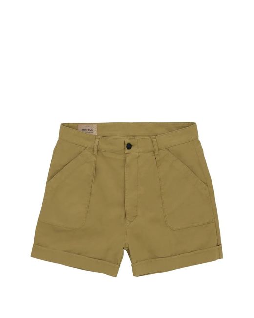 Fortela Green Cotton Shorts for men