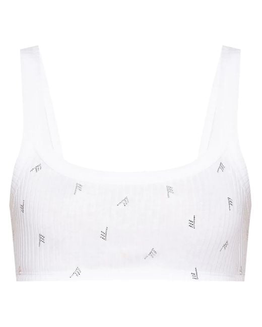The Attico White All-Over Print Logo Top