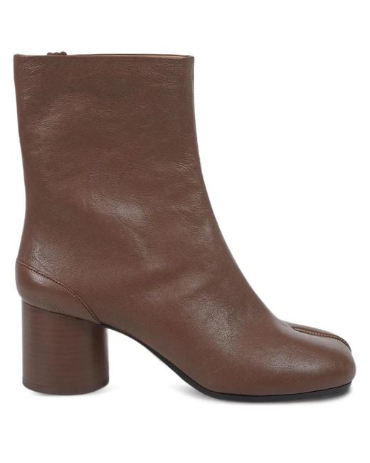 Maison Margiela Brown Tabi 60Mm Block-Heel Ankle Boots