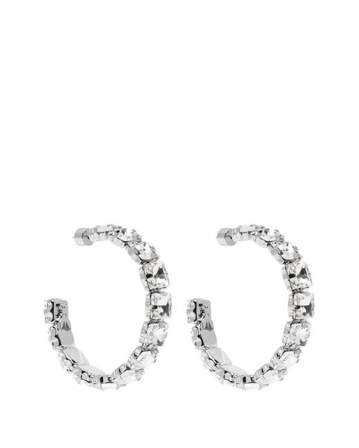 Patrizia Pepe White Boucles D'Oreilles À Détails De Breloques