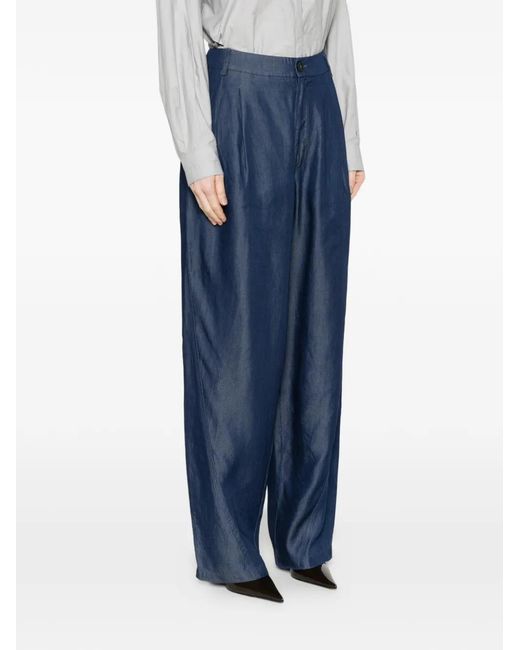 DARKPARK Blue Pantalon À Design Plissé