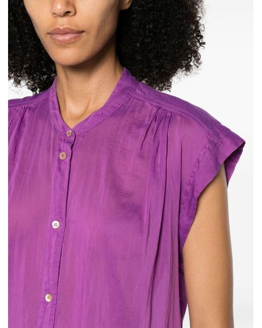 Chemise transparente à manches courtes Forte Forte en coloris Purple