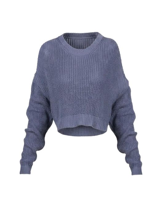 Valentino Garavani Blue Chunky-Knit Cropped Sweater for men