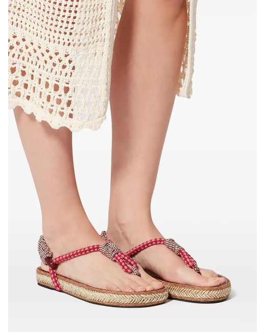 Isabel Marant Pink Gypso Cotton And Leather Sandals