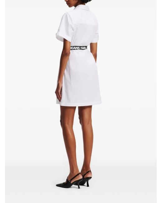 Karl Lagerfeld White Cotton Shirt Dress