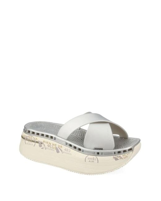 Premiata White Moura 7458 Slides