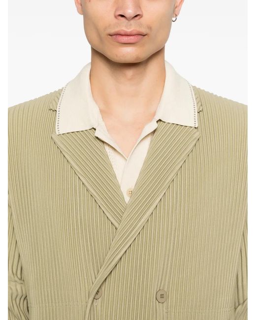Homme Plissé Issey Miyake Natural Pleated Single-Breasted Jacket for men