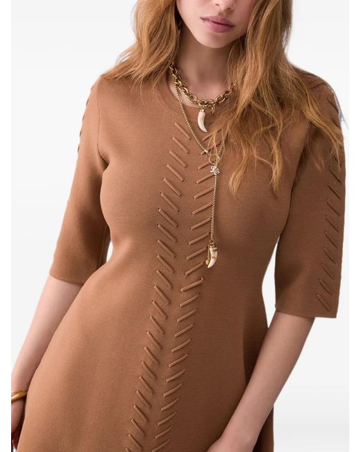 Liu Jo Brown Knit Fit & Flare Dress