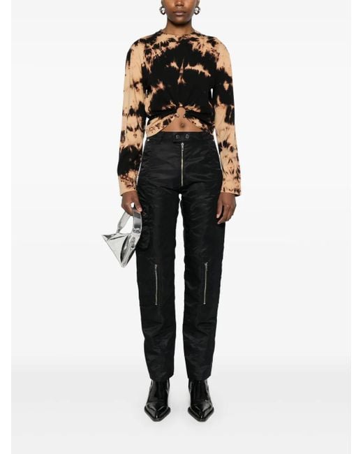 Rabanne Black Abstract-Print T-Shirt