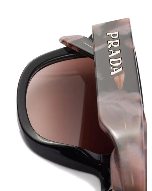 Prada Black Logo Cat-Eye Sunglasses