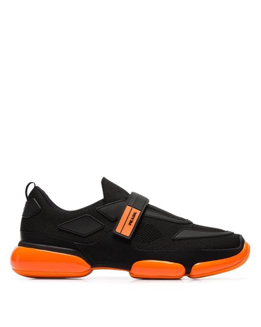 Prada Black And Orange Cloudbust Sole Detail Sneakers for Men Lyst