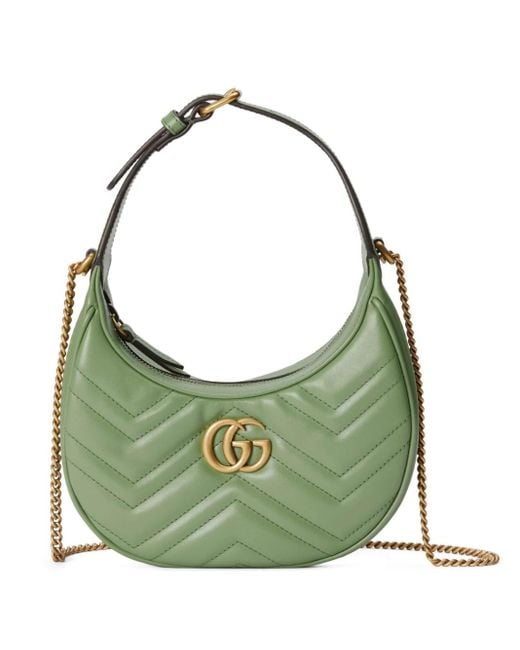 Gucci Green GG Marmont Half-moon Shaped Mini Bag