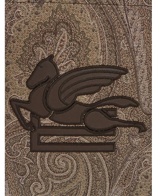 メンズ Etro ペイズリー ペガサス クラッチバッグ Brown