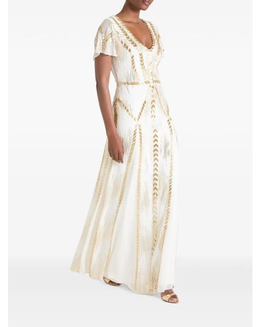 Temperley London White Robe Longue Viola
