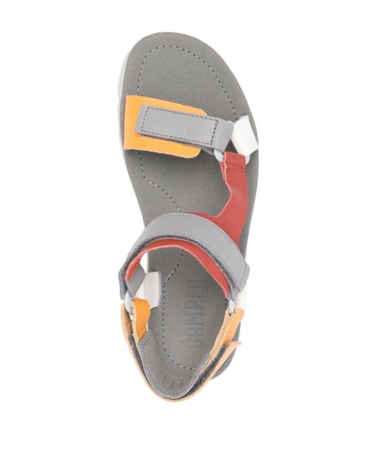 Camper Gray Oruga Up 42mm Touch-strap Flatform Sandals