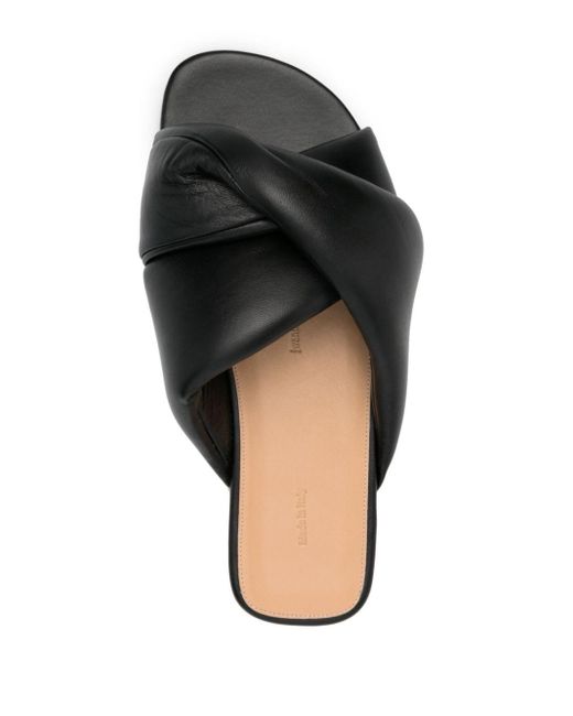 J.W. Anderson Black Leather Flat Sandals