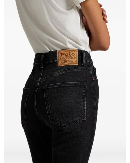 Polo Ralph Lauren Black High-Rise Slim-Fit Jeans