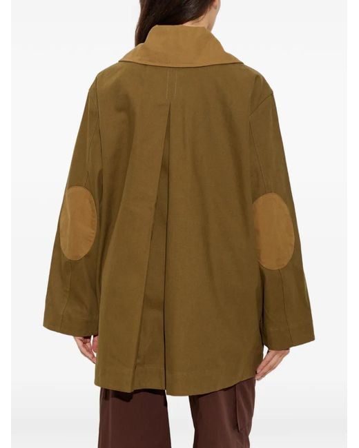 Ganni Natural Patch-Pocket Cotton Military Jacket