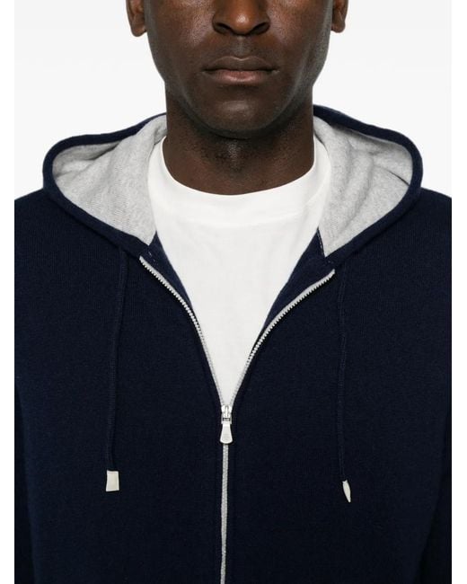 Eleventy Blue Zip-Up Hoodie for men
