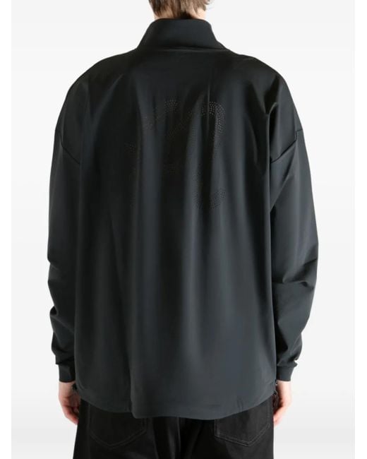 Malbon Golf Black Zip Mock-Neck Knitwear for men