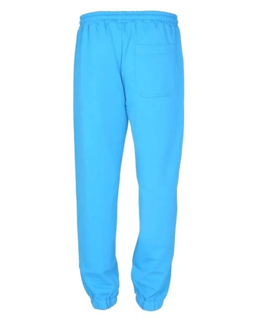 Helmut Lang Blue Drawstring Cotton Track Pants for men