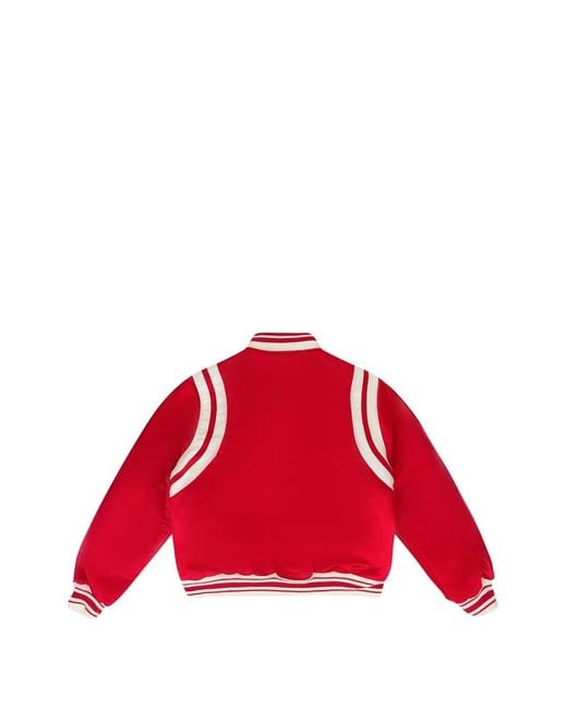Rhude Red Satin Bomber Jacket for men