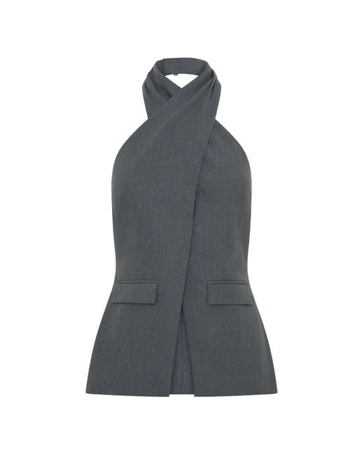 Anna Quan Blue Camryn Halterneck Top