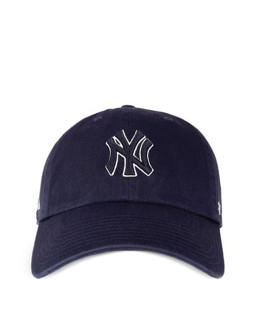 Sporty & Rich Blue Embroidered Logo Baseball Cap