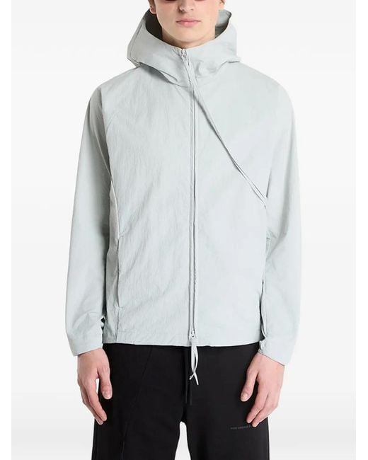 Post Archive Faction PAF Gray Opening Hooded Zip Jacket for men