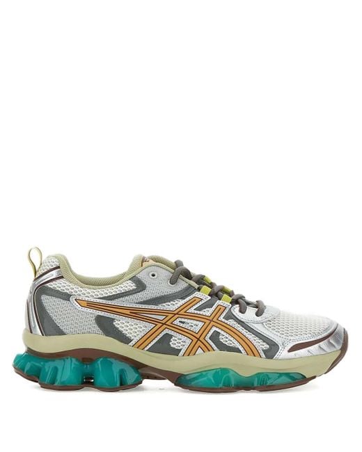 Asics Green Mesh Panelled Running Sneakers