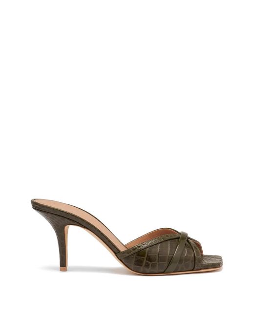 Malone Souliers Metallic Perla Embossed Leather Sandals