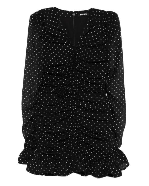 ROTATE BIRGER CHRISTENSEN フローラルドット ミニドレス ブラック | Lyst