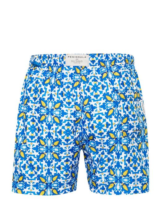 Peninsula Blue Cala Felce Drawstring Swim Shorts for men