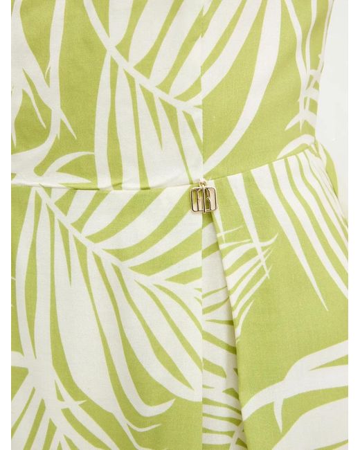 Fracomina Yellow Square-Neck Floral-Print Midi Dress