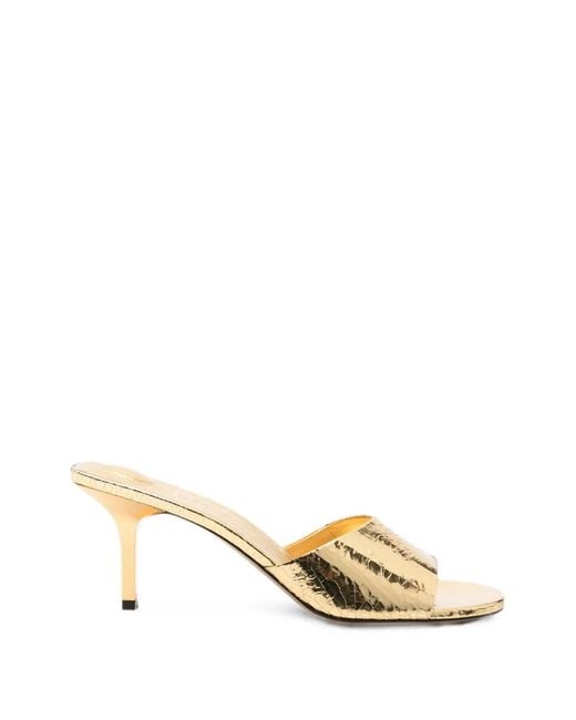 Jacquemus Metallic The Cubisto Cracked-Effect Heeled Sandals