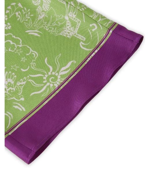 Shanghai Tang Green Graphic-Print Tunic