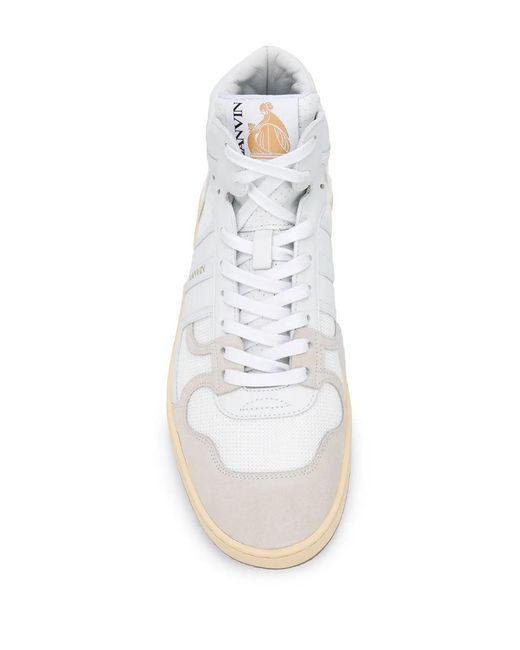 Lanvin White Clay High-Top Sneakers for men