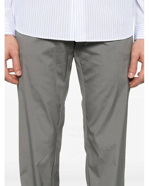 Prada Gray Triangle-Logo Trousers for men