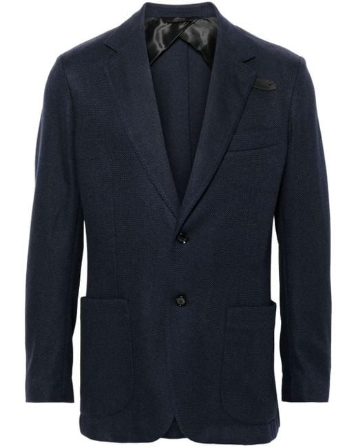 Brioni Knitted Blazer in Blue for Men Lyst UK