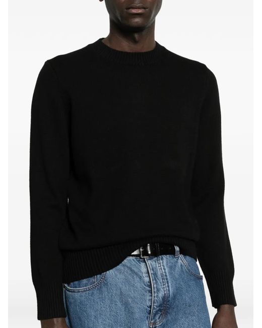 Kangra Black Crew-Neck Sweater for men