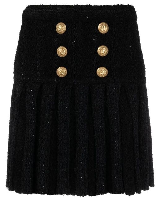 Falda con detalle de botones Balmain de color Black