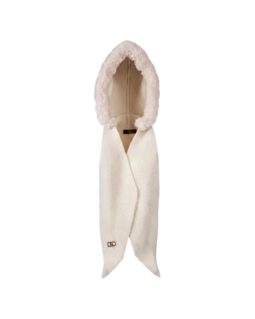 Liu Jo White Hooded Scarf