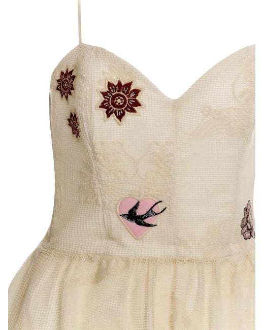 Agua Bendita Natural Floral-Embroidered Maxi Dress