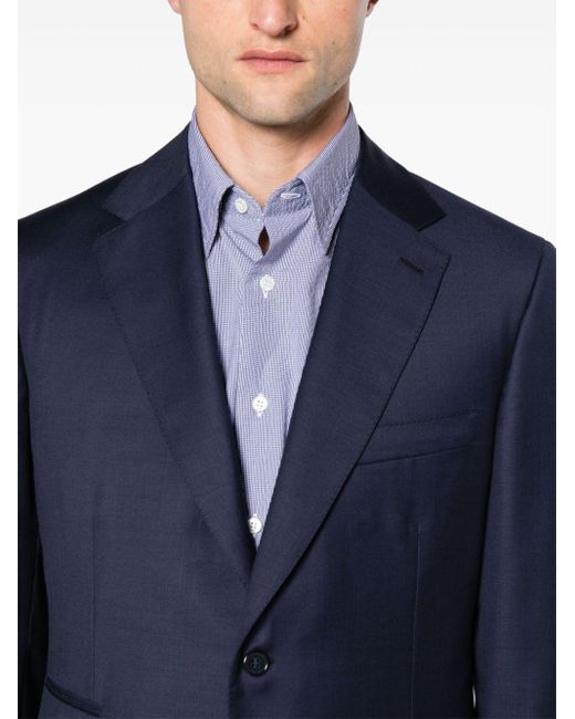 Brioni Blue Single-breasted Wool Suit for men