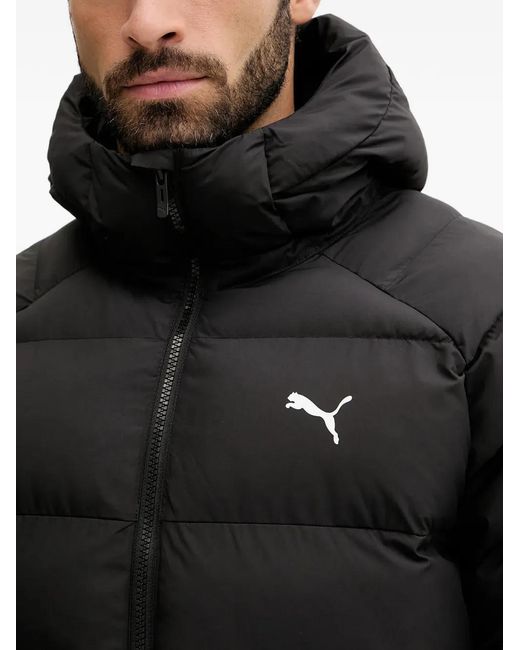 PUMA Black Hooded Logo Jacket for men