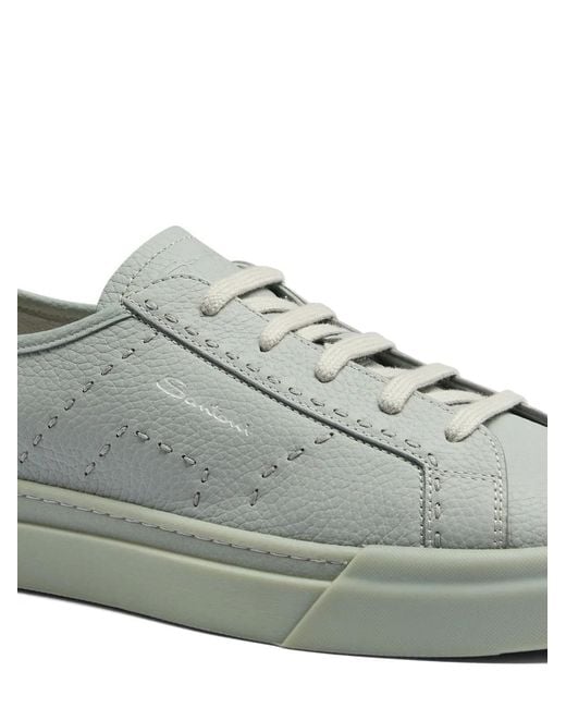 Santoni Green Double Buckle Sneakers for men