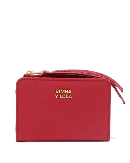 Bimba Y Lola Red Zip Strap Wallet